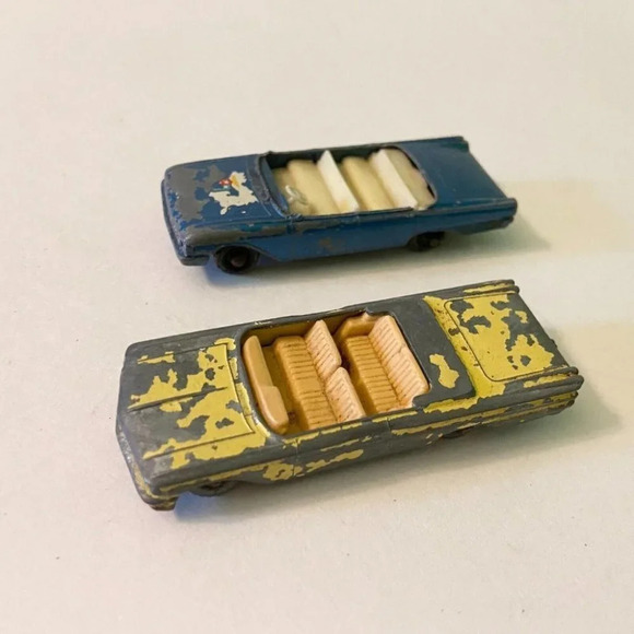 Vintage Lesney Ford Fairline Police Car and Pontiac Convertible  Diecast Toys - Picture 1 of 12